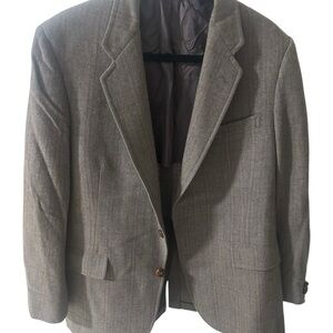 Hart Schaffner & Marx Men’s 38R Gray Herringbone 100% Wool Blazer Sport Coat USA